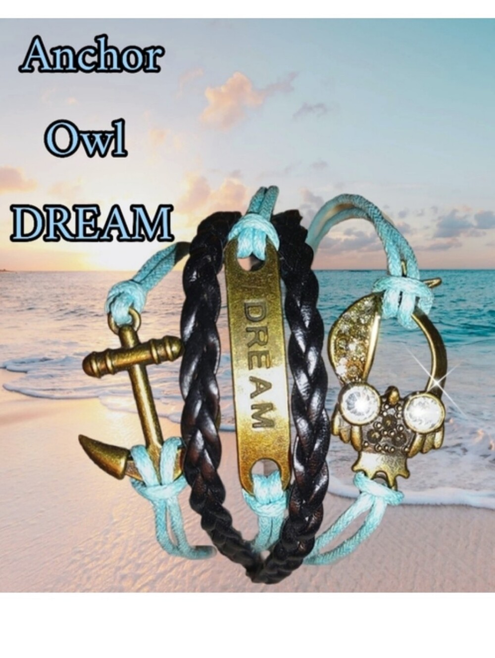Friendship Bracelet Owl Anchor DREAM